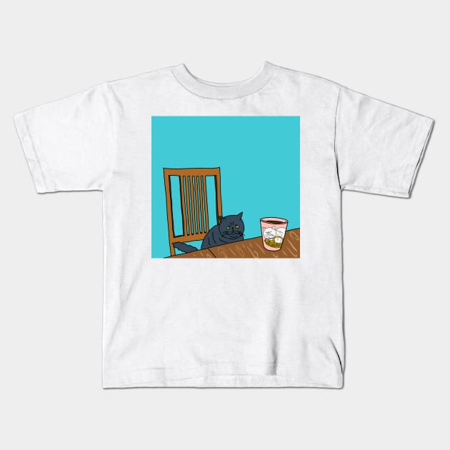 Cat's Afternoon Tea Kids T-Shirt by lamaisondulapino